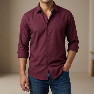 Premium China Micro Stig Shirt (Formal / Casual) (Coffee)